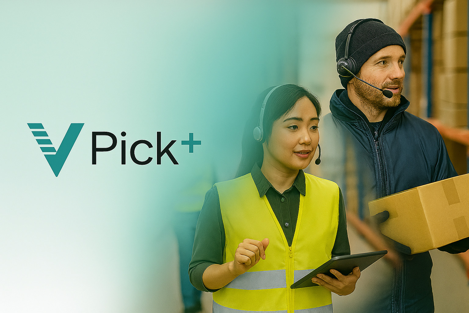 Warehouse operator using headset with Android device